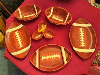 Ceramic Football Themed Serveware