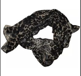 LEOPARD BLACK PRINT SOFT SCARF WRAP SHAWL