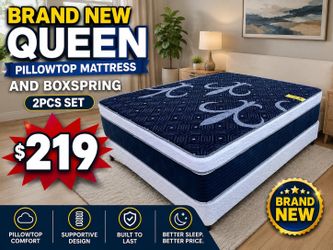 🟢NEW QUEEN PILLOWTOP SET $219