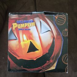 Halloween Pumpkin Glass Candle Holder