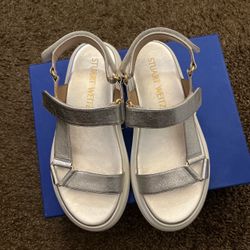 Stuart Weitzman silver sandals