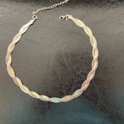 Avon Silver Tone Twisted Necklace $10