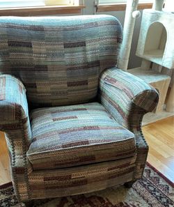 Comfortable flex steel occasional fabric chair
