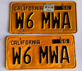Vintage California license plates and frames Vintage California license plates and frames