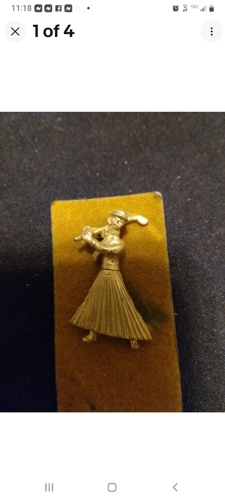 Vintage Lady Golfer Hat Label Pin