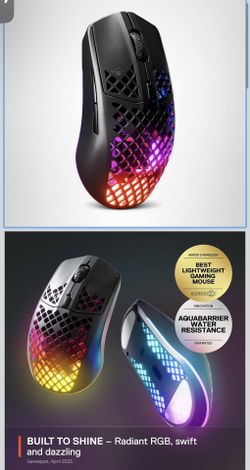 SteelSeries Aerox 3 Wireless - Holey RGB Gaming Mouse - Ultra-lightweight Water Resistant Design - 1