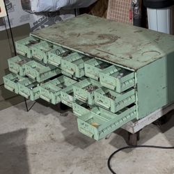 18 Drawer Metal Industrial Machinist Storage Parts Cabinet