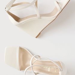 Lulu’s White Wedge Heel Sandals