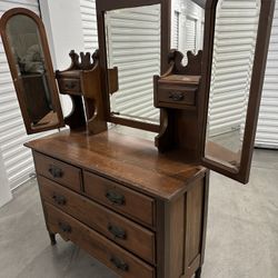 Antique Three Mirror dresser 