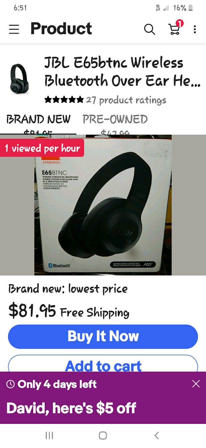 JBL bluetooth headphones