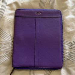Coach Authentic Leather iPad Cover With Zipper