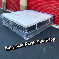 New King Mattress & Box Spring Set – Plush Pillowtop – Ready Today 🚚