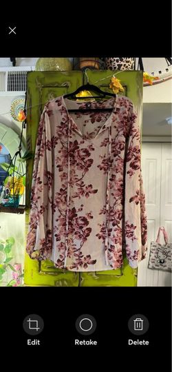 2X Gorgeous Roomy Fall Blouse Light Flowy Beautiful Print