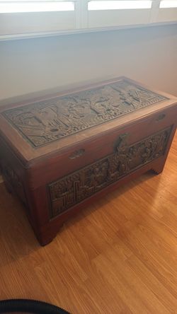 Hand carved hope chest