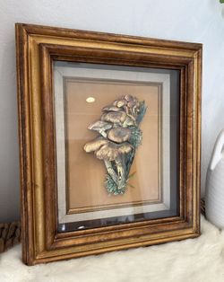 Mid century Psychedelic Magic Mushroom 1960’s 3D Art Wall Artwork Vintage Framed MCM Collectible Mid Century 