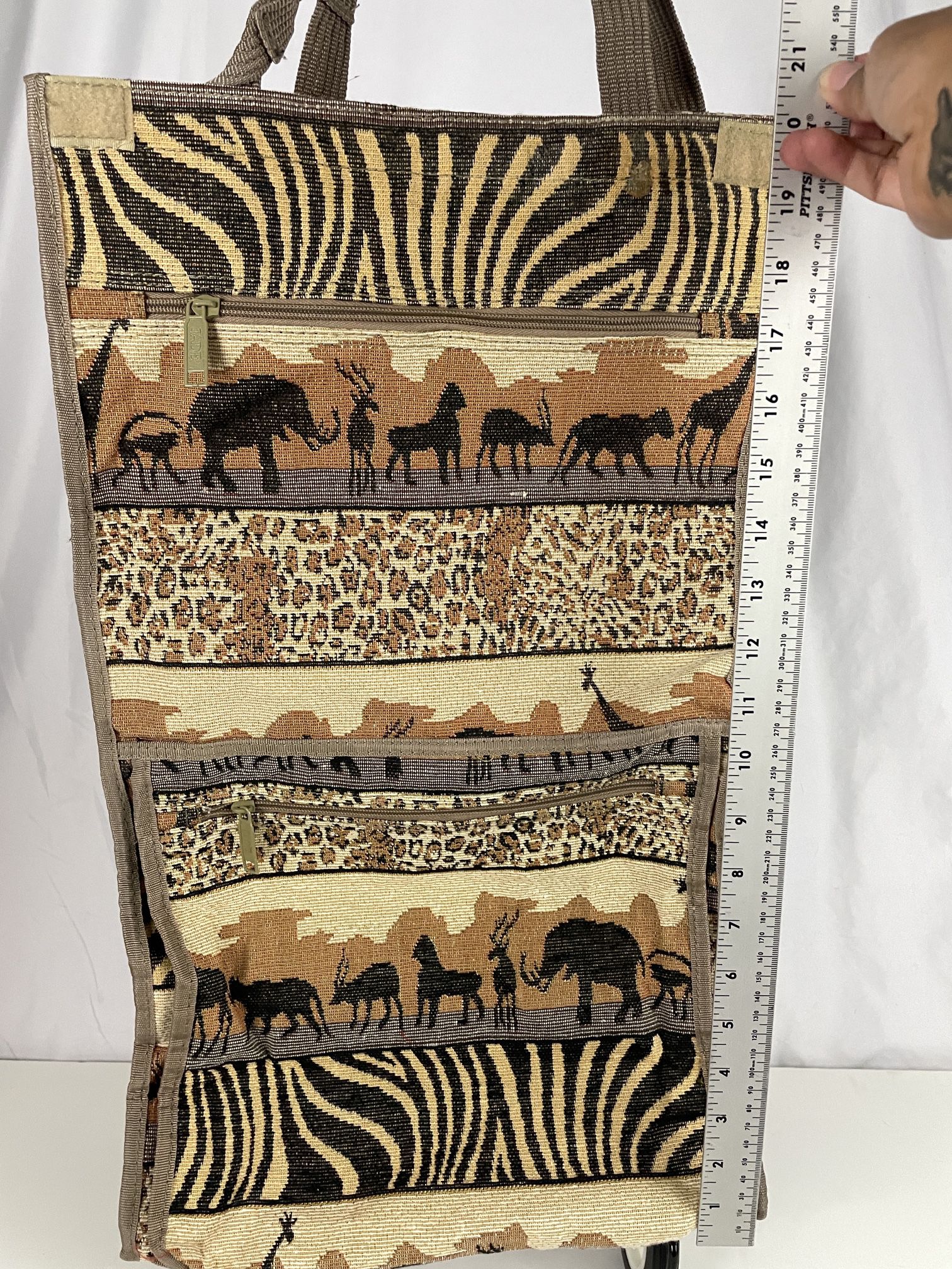 Animal Print African Safari Zebra Foldable Rolling Luggage Carry-on Bag JADE 