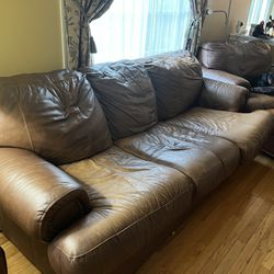 Free: Leather Sofa With Pull Out Bed