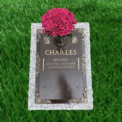 Bronze Memorial Grave Marker on Granite Base