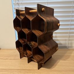 Mid Century Modern Wine Rack - Rosewood by Torsten Johansson MCM Winerack Bottle Holder Organizer