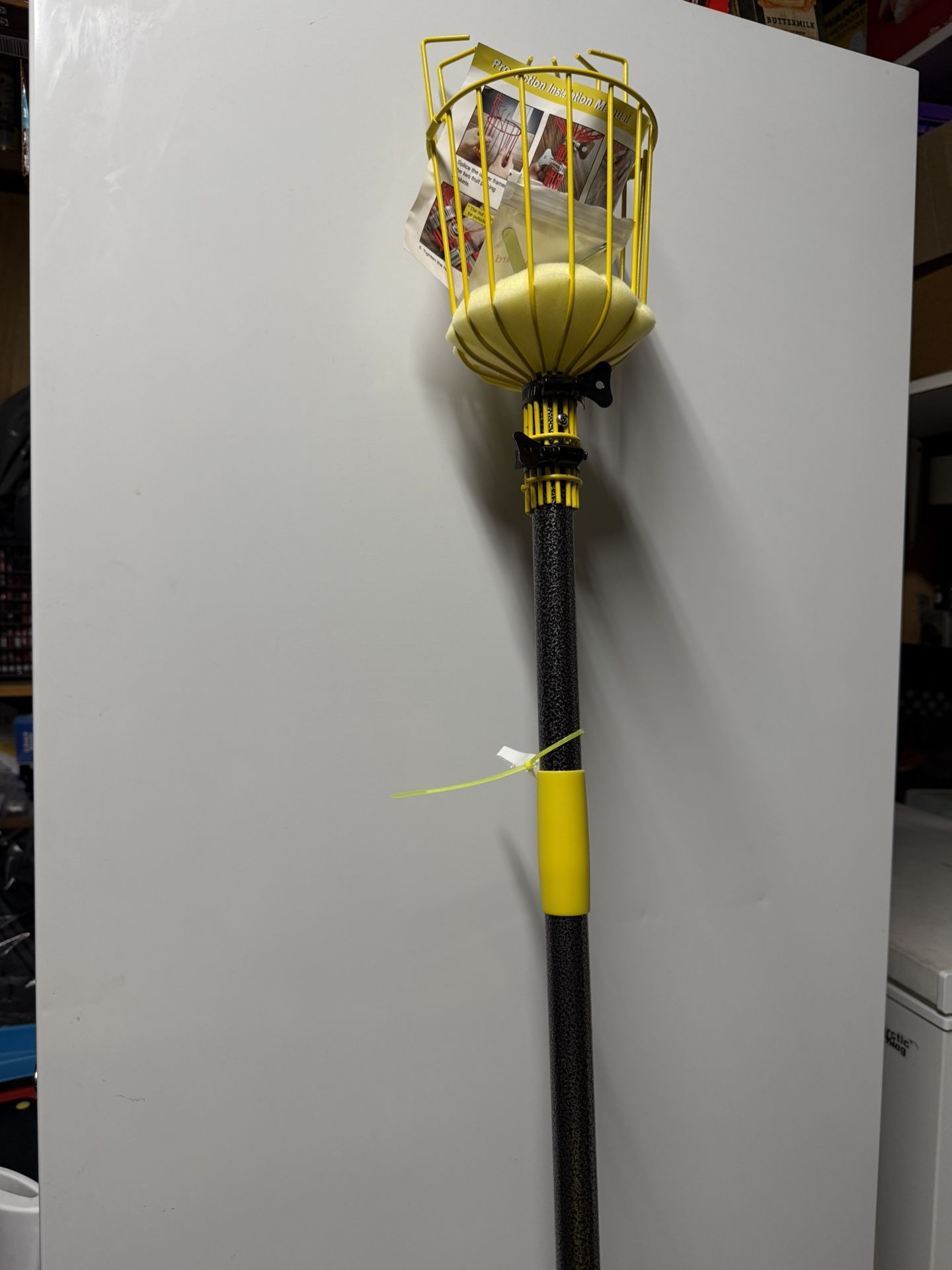 New Fruit Picker Pole Tool with Basket Long Handle, 65 Inch, Sturdy Basket with Foam Pad