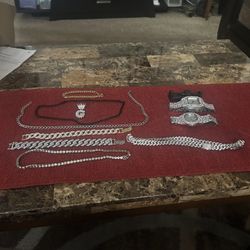 🔥 Brand New Stainless Steel Iced Out Jewelry Bundle 