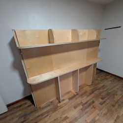 Finished Wood Murphy Bed with Queen Mattress, Barely Used