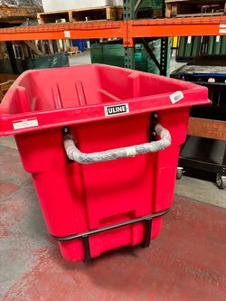 Uline rolling trash bin