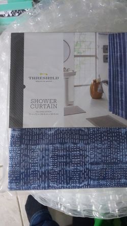 Threshold shower curtain
