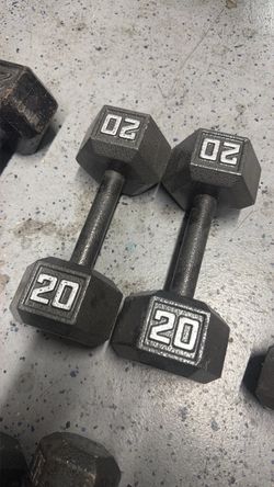 Fitness Gear 20lbs. Cast Hex Dumbbells - Pair
