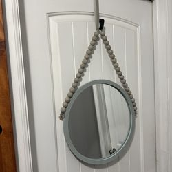 Beaded Wood Wall Mirror
