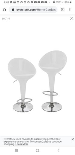 Beta Contemporary Bamboo style Adjustable white bar stools