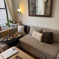 Beige Functional Sofa