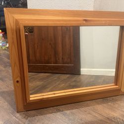Wood Mirror See Pic For Size & Details