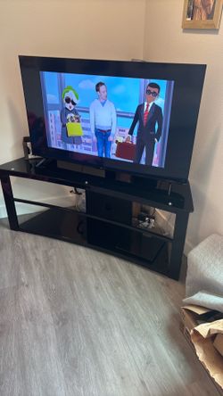 Glass tv stand