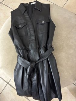 Beautiful black leather romper