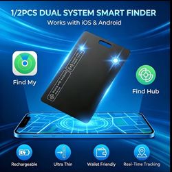 Ultra-Thin Wallet Finder Card for Apple Find My & Android Find Hub, Credit Card Size Anti-Lost Finder for Purse, Luggage, Keys, Rechargeable Bluetooth