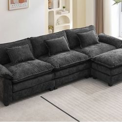 Sectional Sofa Cloud Couch with Ottoman