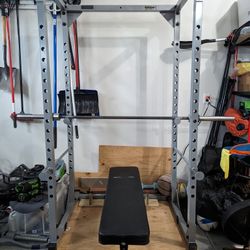 Body Solid Powerline Power Rack, Bench, Barbell, Weights, Squat Rack