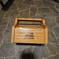 Vintage KIWI Shoe Groomer Wooden Box