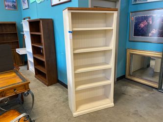 Ivory 72″ Bookcase with Vertical Panels