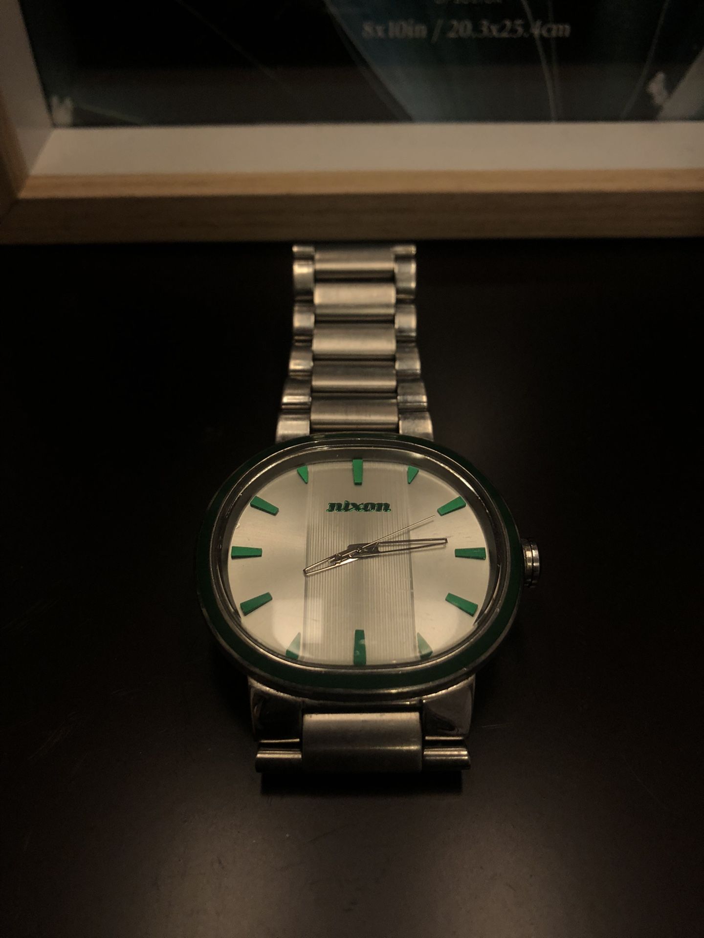 Watch Green And Silver