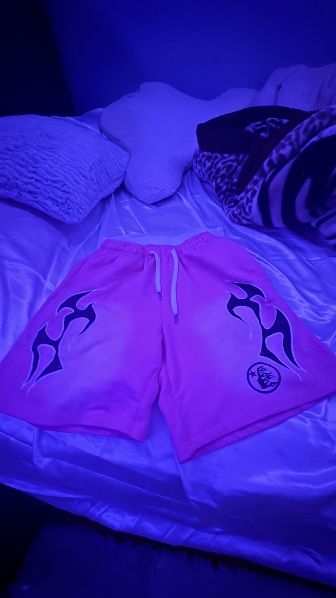 Pink Hellstar Flame Shorts
