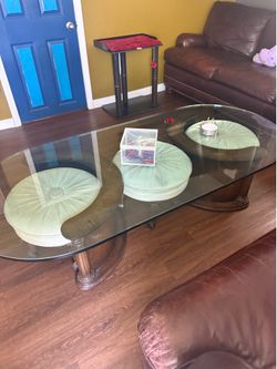 Glass coffee table