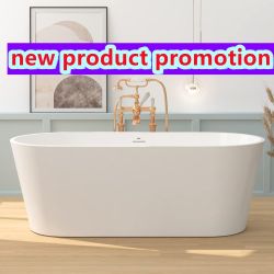 67” Freestangding Bathtub,Bath Tub, White Soaking Tub – Oval Acrylic Bathtubs cUPC Certified