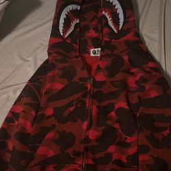 Red Bape Hoodie XL But Fits A M/L
