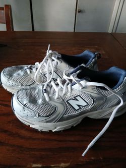 New Balance White and Navy Sneakers