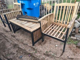 Two chairs and one table