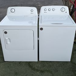 Washer And Dryer Electric Laundry Set Amana High Efficiency Super Capacity Plus Both Works Perfectly 