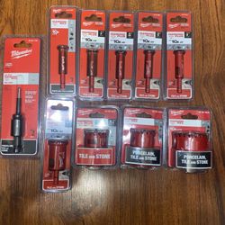 Milwaukee Diamond Plus Hole Saw Tile, Stone, Porcelain,Ceramic,Granite,Glass,Marble, Slate, 3/16, 1/4, 5/16, 3/8, 1/2, 1”, 11/4, 13/8, 2”