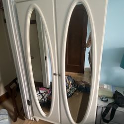 Pottery Barn Mirrored Armoire